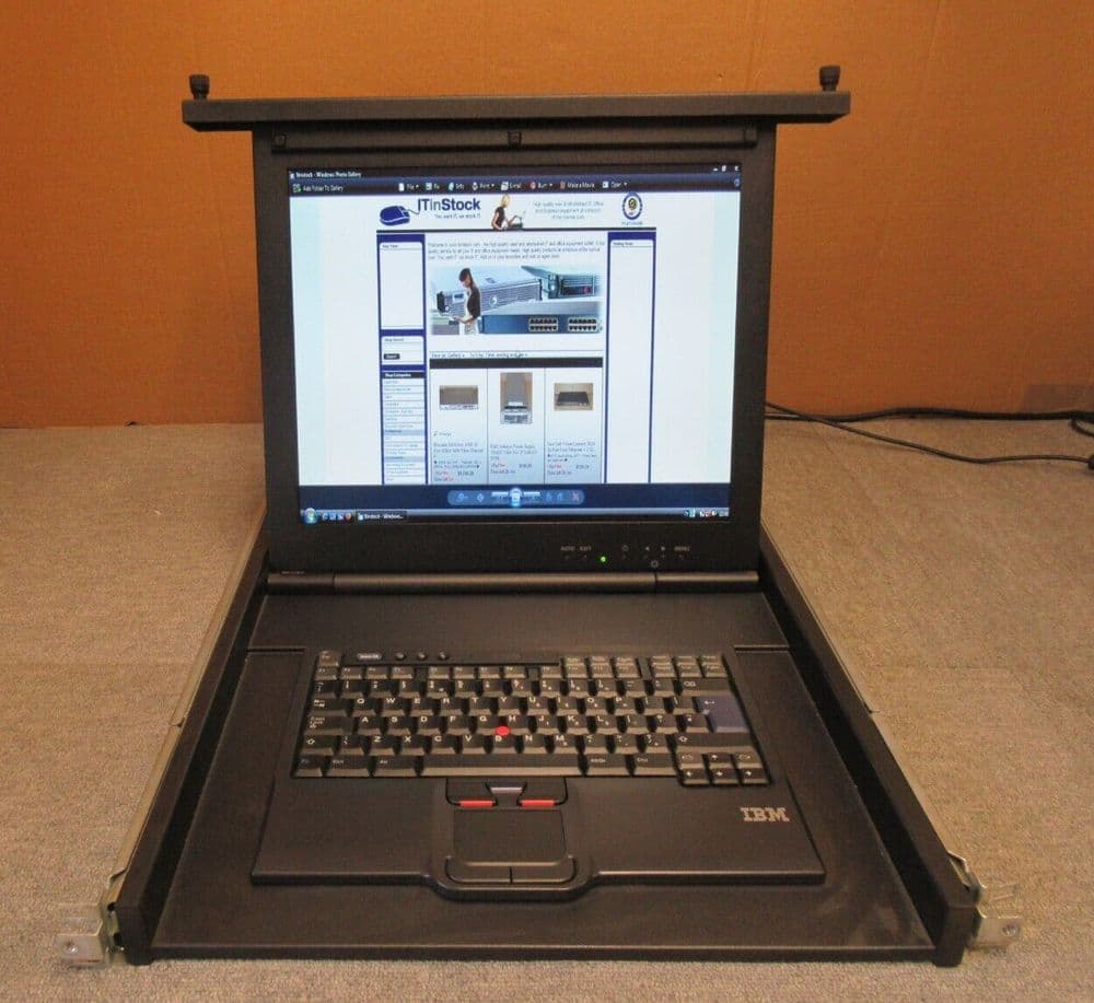 IBM 23K4803 17231NX 17" 1U LCD TFT Console Monitor Keyboard Rackmount