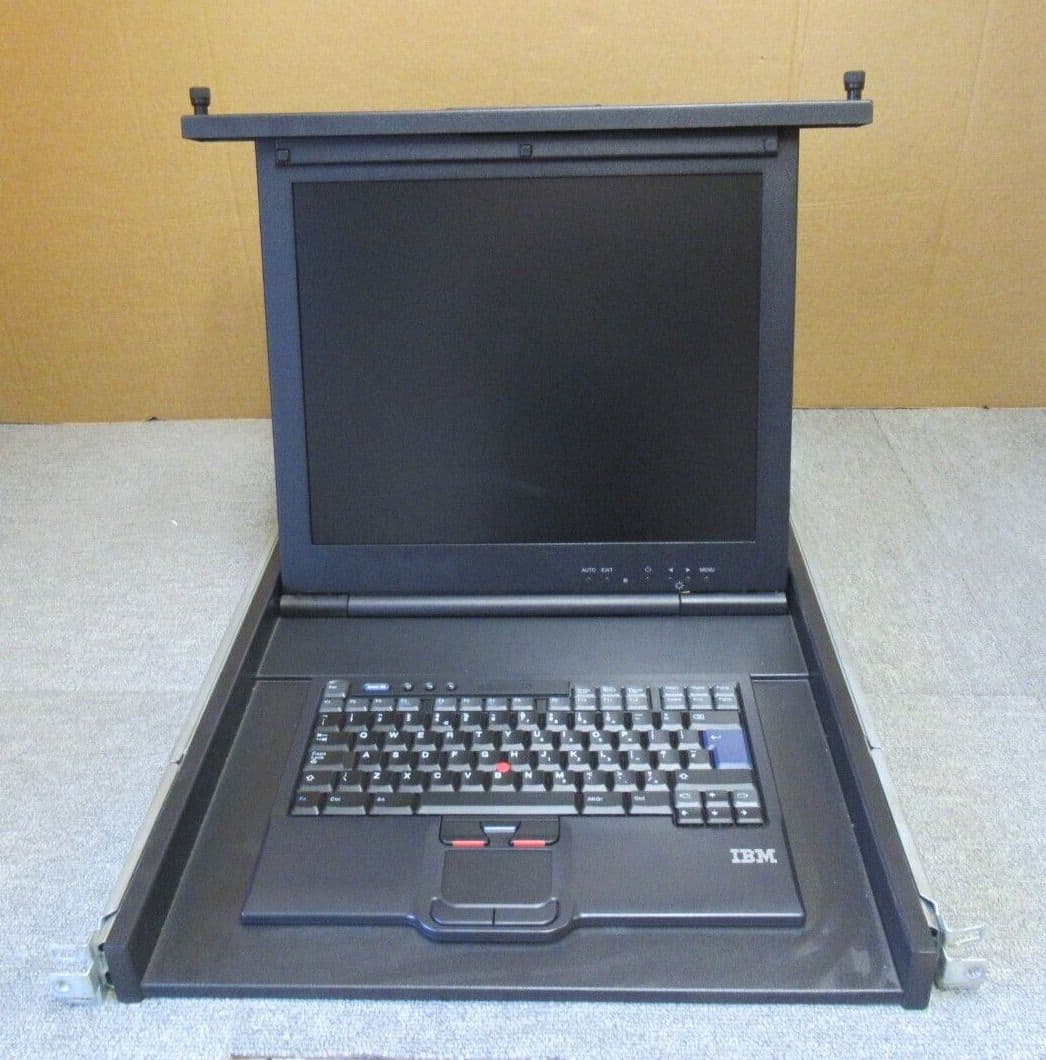 IBM 23K4803 17231NX 17" 1U LCD TFT Console Monitor Keyboard Rackmount