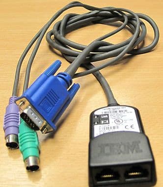 IBM 26K4177 KVM 1.5m Conversion Cable,VGA 2xPS/2 2xRJ45, FRU P/N: 32P1654