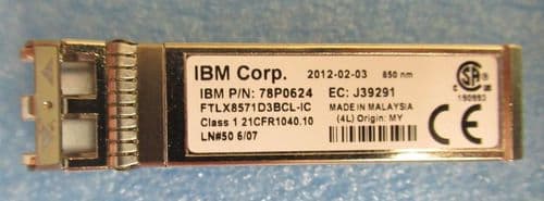IBM 78P0624 10GB/S 850NM 10GBASE SE-SR SFP+ Optical Transceiver Module