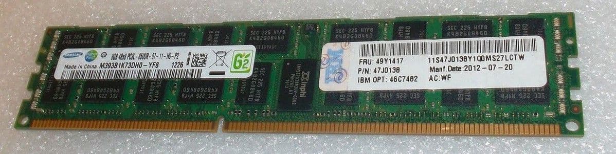 IBM 8GB PC3L-8500R DDR3-1066 4Rx8 240-Pin ECC DIMM Server Memory