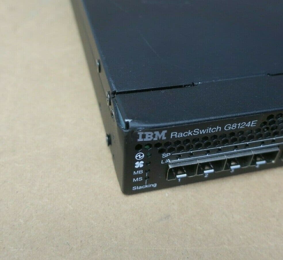 Office Rackswitch IBM RackSwitch G8124-E 24x 1/10GbE SFP Port Ethernet Network Switch ...