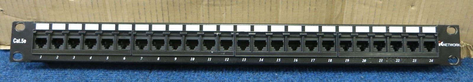 IC Networks 24 Port CAT5e RJ45 Ethernet Network Patch Panel T568A T568B ...