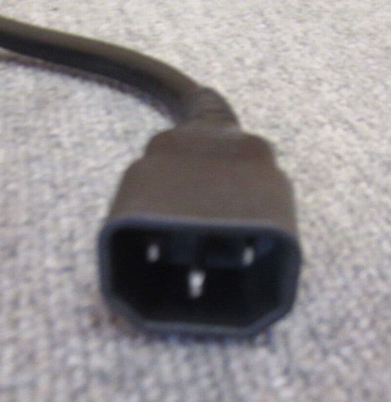 IEC C14 Male To 2 Gang UK Socket Black Extension Mains Cable 2 5M