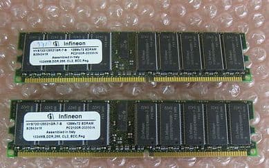 Barrette Mémoire RAM Infineon 1GB DDR PC2100 ECC - HYS72D128521GR-7-B - Testée Fonctionnelle