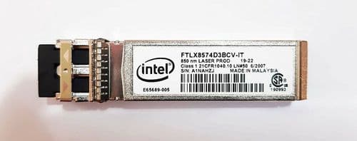 Intel 10GB/s 850nm FC SR 300m SFP+ Transceiver Module FTLX8574D3BCV-IT