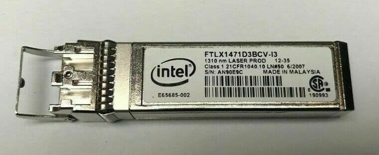 Intel 10GBase-LR SFP 1310nm SMF Fibre Optic Transceiver Module ...