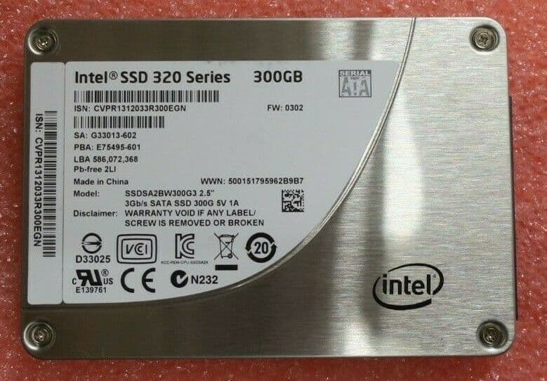 Intel 320 Series 300GB SATA II 2.5" Internal SSD – Tested Working (SSDSA2BW300G3)