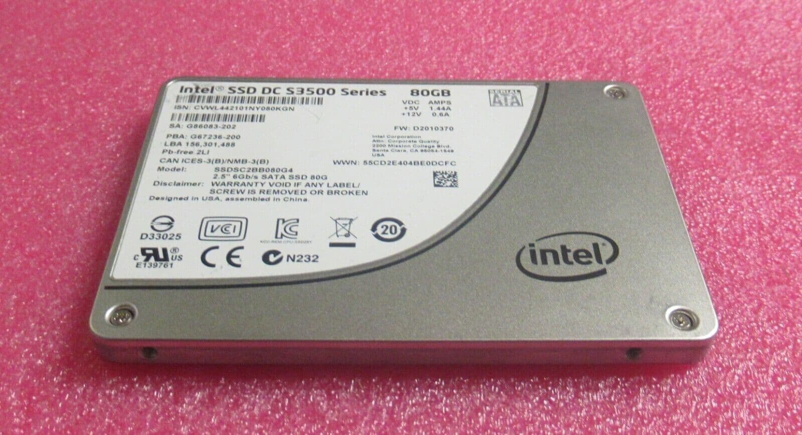Intel SSD DC S3500 Series 80GB SATA 6Gb/s 5
