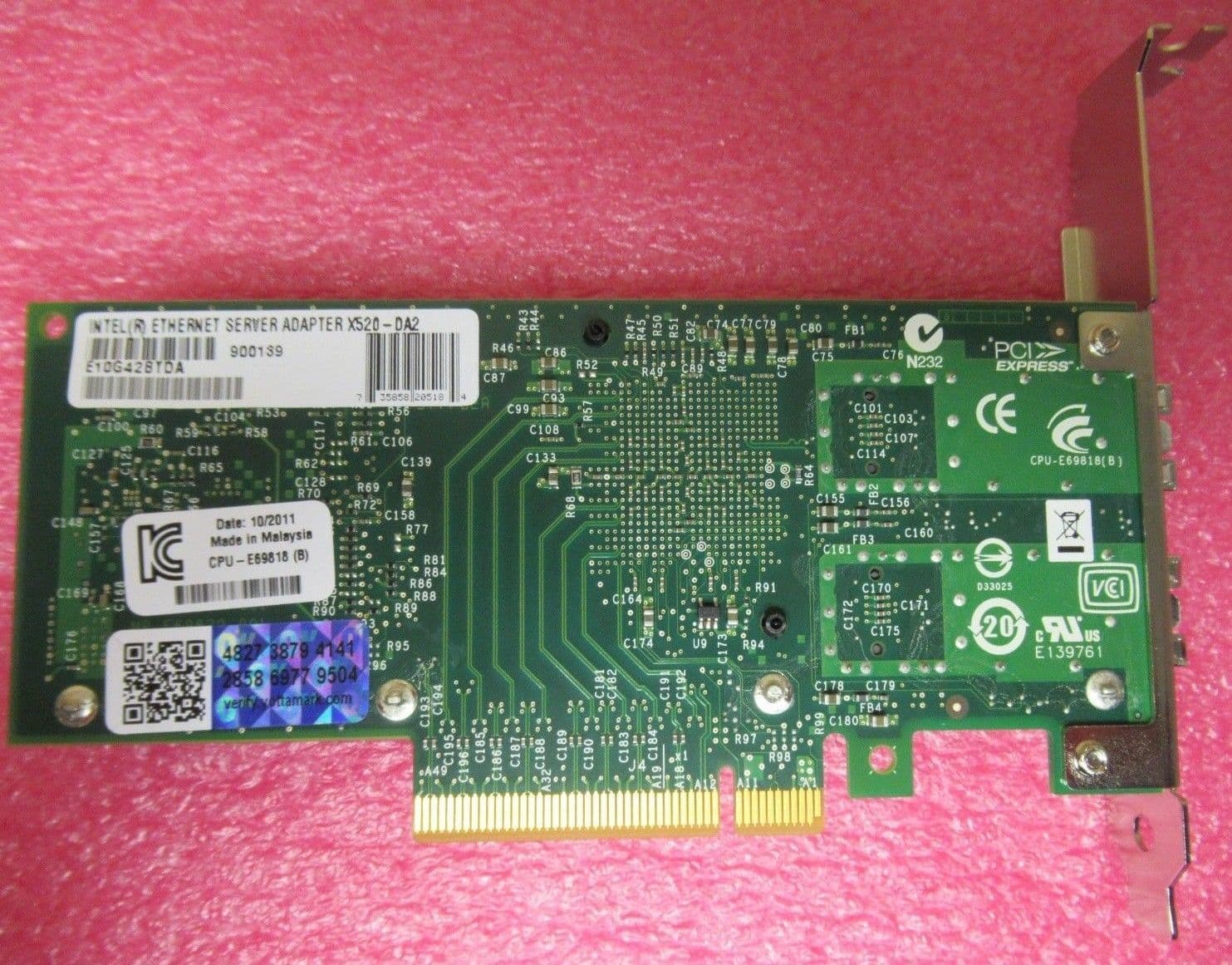 Intel X520-DA2 Dual Port PCIe 10GB SFP Ethernet Network Adapter Card ...