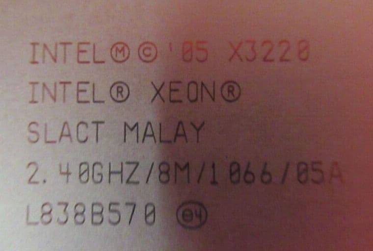 Intel Xeon SLACT X3220 Quad-Core 2 40GHz 1066MHz FSB 8MB L2 LGA775 ...