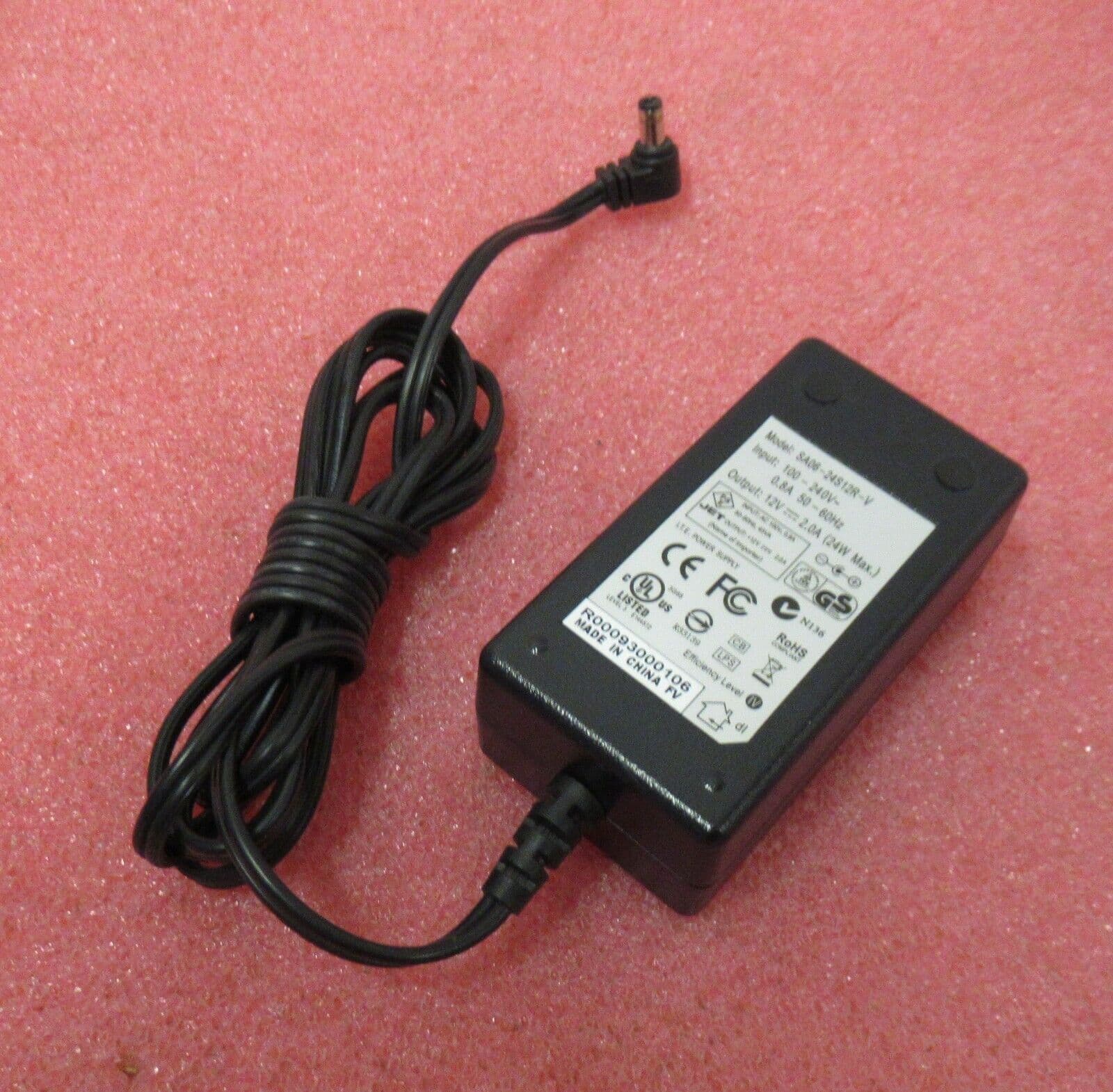 Jet SA06-24S12R-V Laptop AC Power Adapter 12 Volts 2 Amps 24 Watts