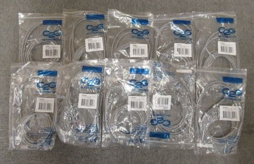 Job Lot 10 x CablesToGo 83004 Ethernet RJ45 Male 3m Cat5e Grey UTP Patch Cable