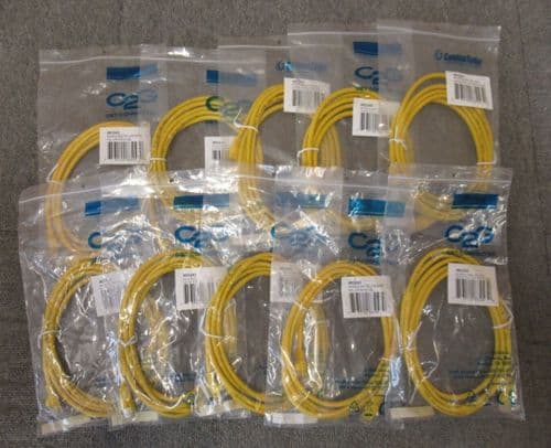 Job Lot 10 x CablesToGo 83243 Ethernet RJ45 Male 2m Cat5e Yellow UTP Patch Cable