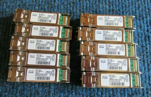 Job Lot 10 x Cisco 10-2566-01 FET-10G Multi-mode Fiber Duplex LC SFP Transceiver