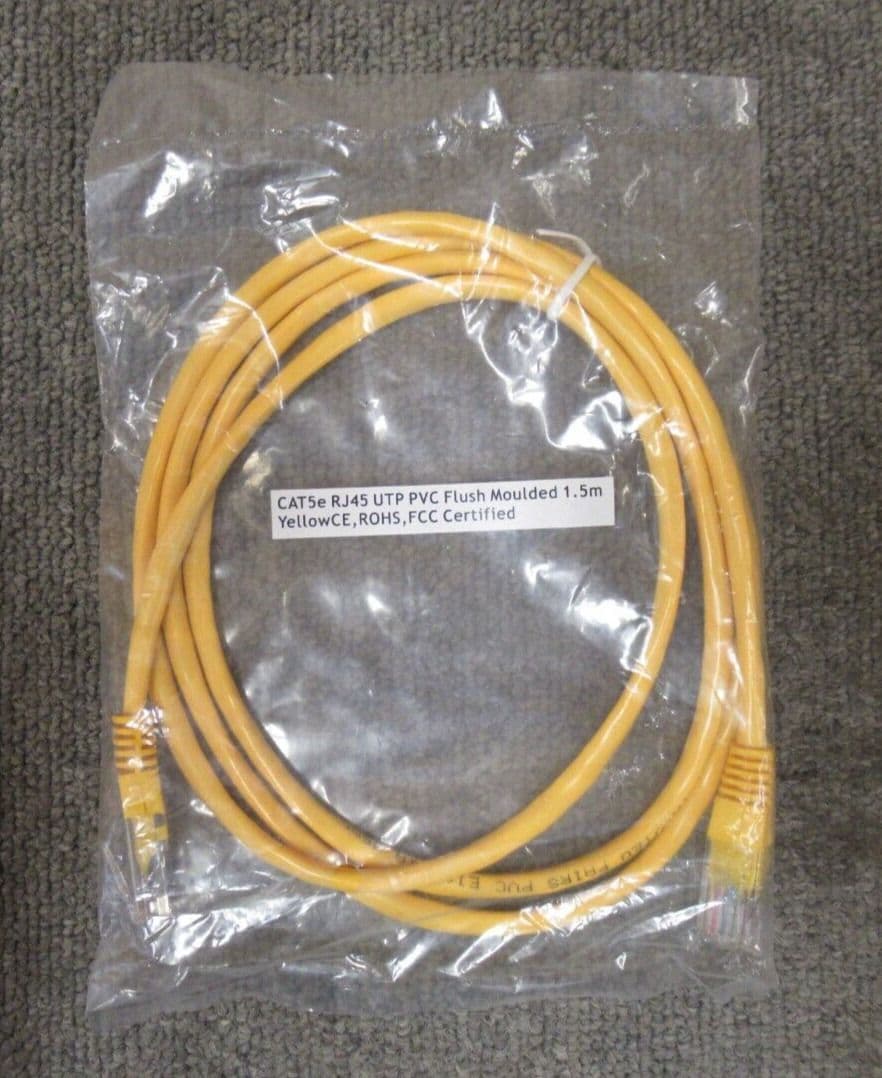 Job Lot 10 x Ethernet RJ45 Male 1 5m Cat5e Yellow UTP Flush Moulded ...