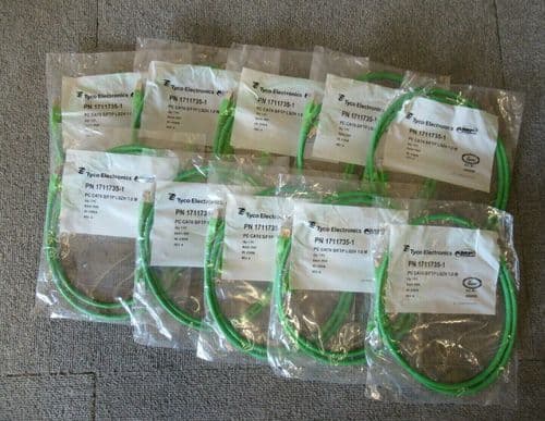 Job Lot 10 x New Tyco Electronics 1711735-1 RJ45 Patch Cable S/FTP Cat6 1M Green