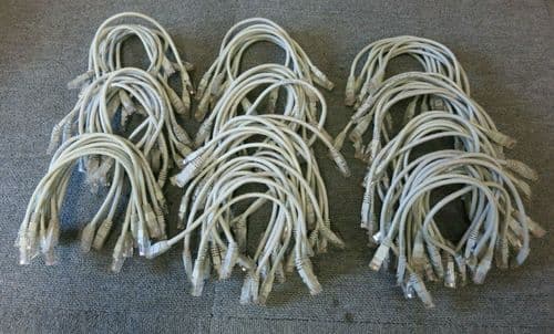 Job Lot 115 x Light Grey RJ45 Male Cat5e Ethernet UTP Patch Lead Cable 0.3M