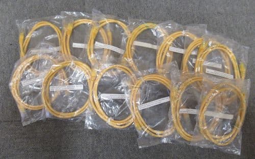 Job Lot 13 x Ethernet RJ45 Male 1m Cat5e Yellow UTP Flush Moulded Patch Cable