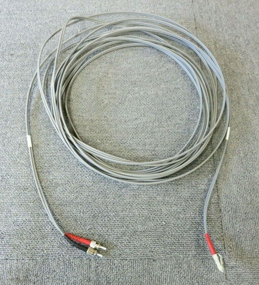 Job Lot 2 x 10 Meter LC To ST Duplex Grey Multimode Fibre Optic Patch Cable