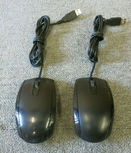 Job Lot 2 x HP MODGUO Black USB Wired 3 Button Optical Scroll Wheel Mouse