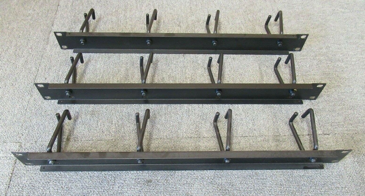 Job Lot 3 x Data Rack Cable Tidy Bar 19" 1U Vertical Black 4