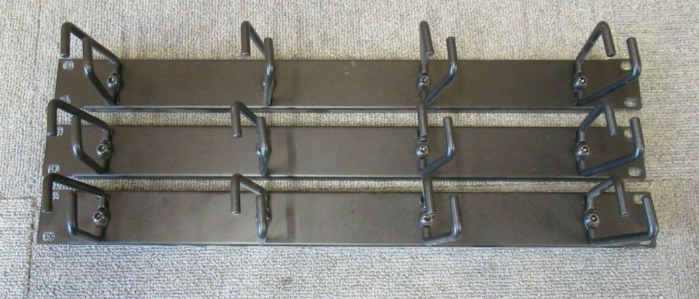 Job Lot 3 x Data Rack Cable Tidy Bar 19" 1U Vertical Black 4