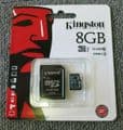 Job Lot 3 x New Kingston SDC10G2/8GB 8GB Class 10 Micro SD UHS Memory Card