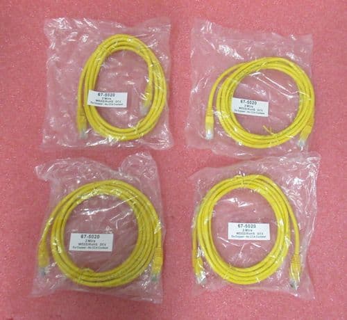 Job Lot 4 New CableNet 67-5020 2m Cat5e RJ45 Yellow U/UTP PVC 24AWG Patch Cable - 205169435008