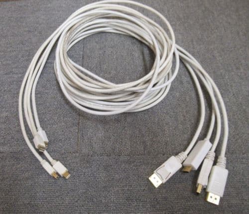 Job Lot 4 x 3M White Mini DisplayPort To HDMI Male To Male Cable