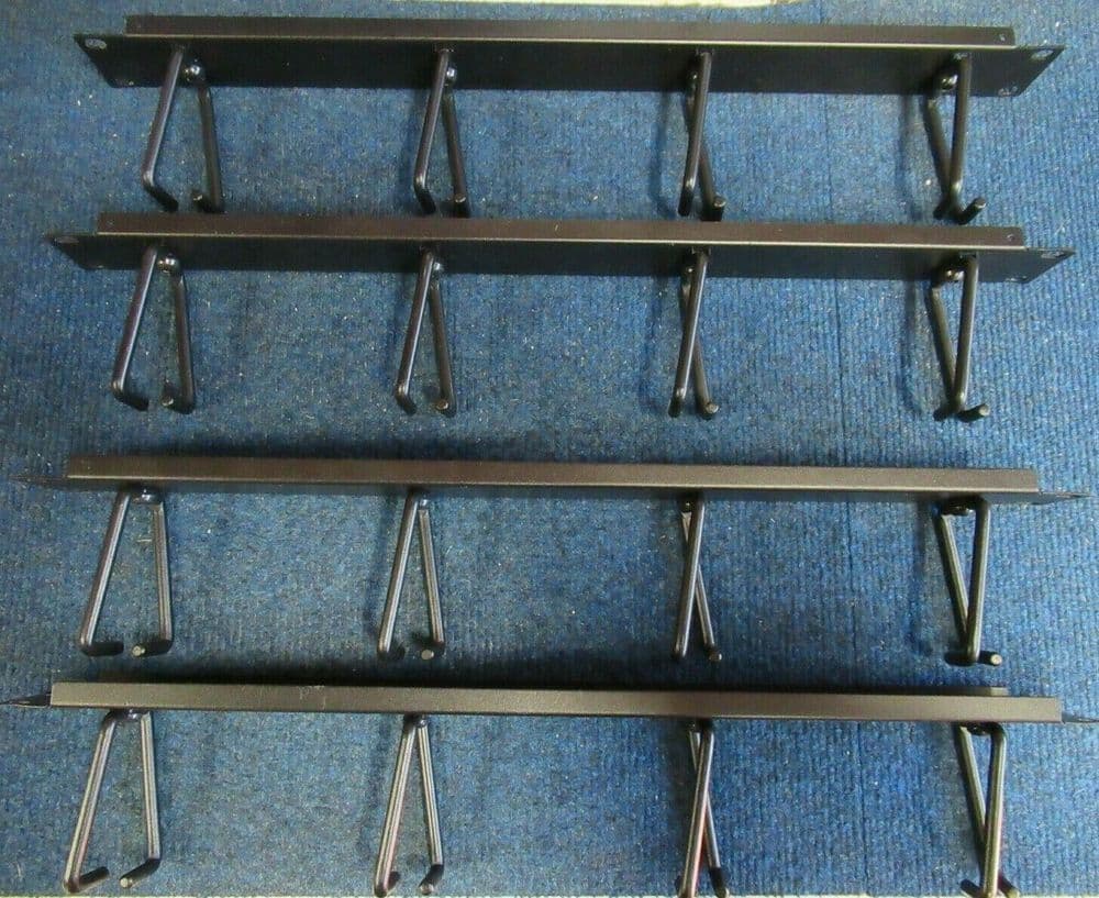 Job Lot 4 x Data Rack Cable Tidy Bar 19" 1U Vertical Black 4