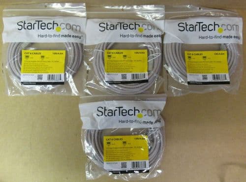 Job Lot 4 x New StarTech Cat6 15 FT White Snagless Networking Ethernet Cable