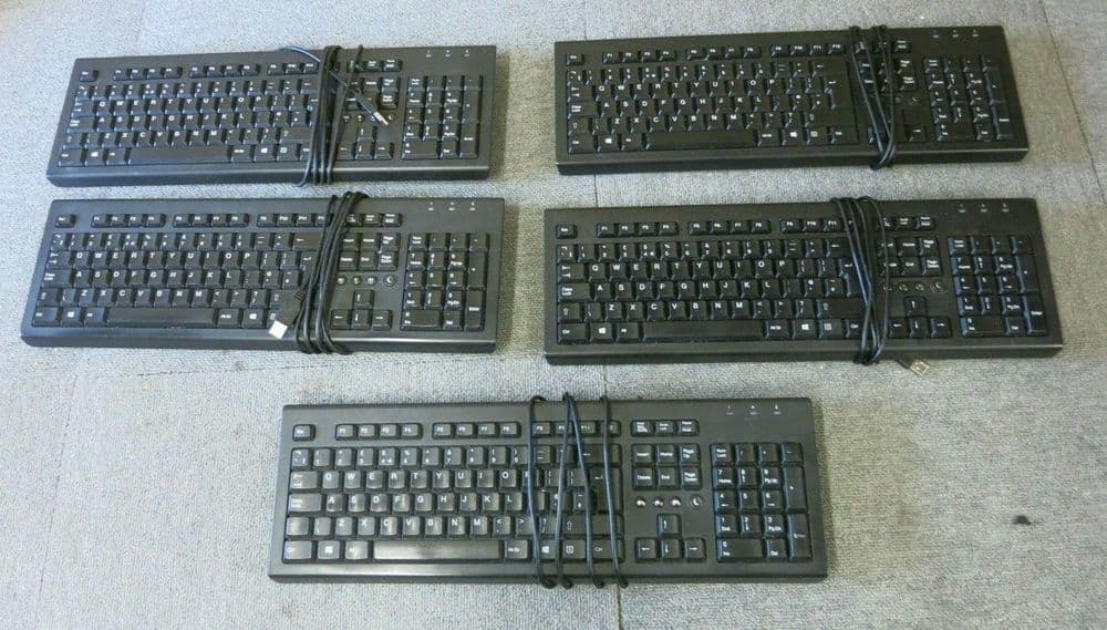 Job Lot 5 x HP 697737031 Black Straight Wired USB QWERTY UK Multimedia