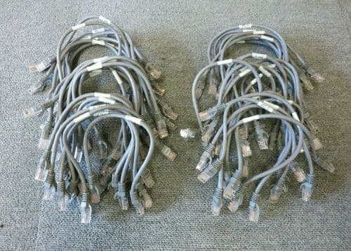 Job Lot 57 x Dark Grey 0.3M Cat5e RJ45 Male Ethernet UTP Patch Lead Cable
