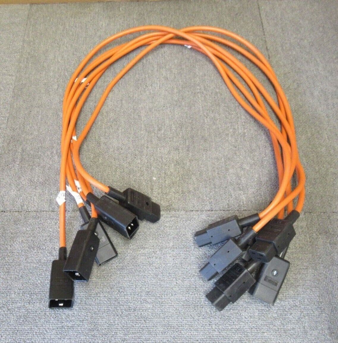 Job Lot 6 x Power Extension Cable 1 2M Orange IEC C20 Male to IEC C19