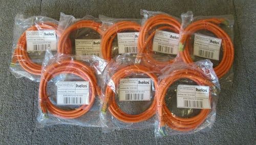 Job Lot 8 x New Helos 118188 RJ45 Patch Cable S/FTP Cat6a 2M Orange