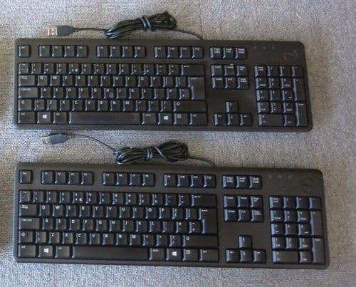 Joblot 2 x Dell DJ491 KB212-B Wired QuietKey Multimedia USB UK Qwerty Keyboard