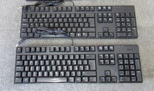 Joblot 2 x Dell KB1421 M377H Wired QuietKey Multimedia USB UK Qwerty Keyboard