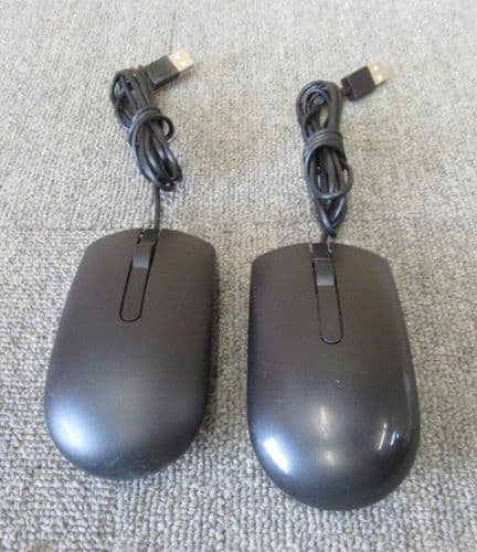 JobLot 2 x Dell MS116T 09NK2 009NK USB Wired Optical 3 Button Scroll Wheel Mouse