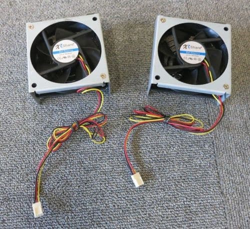 Joblot 2 x X-Share EZF8025DC CPU Cooling Fan 80mm x 80mm x 25mm 12V 0.18A Black