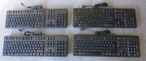 Joblot 4 x Dell DJ491 KB212-B Wired QuietKey Multimedia USB UK Qwerty Keyboard