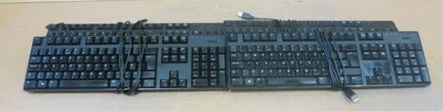 Joblot 4 x Dell KB1421 Wired QuietKey Multimedia USB UK Qwerty Keyboard M377H