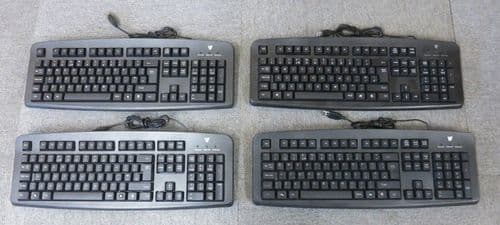 Joblot 4 x V7 KC0D1-5E3P Black Standard Wired USB Computer Desktop PC Keyboard