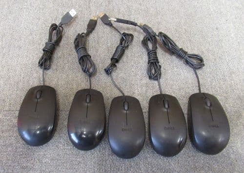 Joblot 5 x Dell MS111 11D3V 9RRC7 Optical USB Wired 3-Button Scroll Wheel Mouse