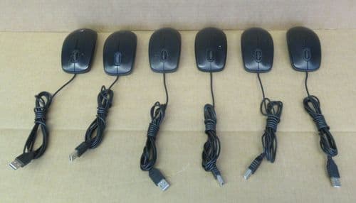 Joblot 6 x Logitech B100 B110 USB Wired 3 Button Optical Scroll Wheel Mouse