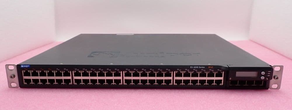 Juniper EX4200-48T 48x 1GbE RJ45 8x PoE RJ45 Port EX-UM-4SFP Switch 2x PSU