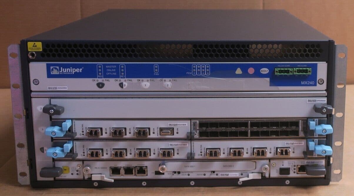 Juniper MX240 Internet Router 3x MIC-3D-4XGE-XFP MIC-3D-20GE-SFP RE-S ...