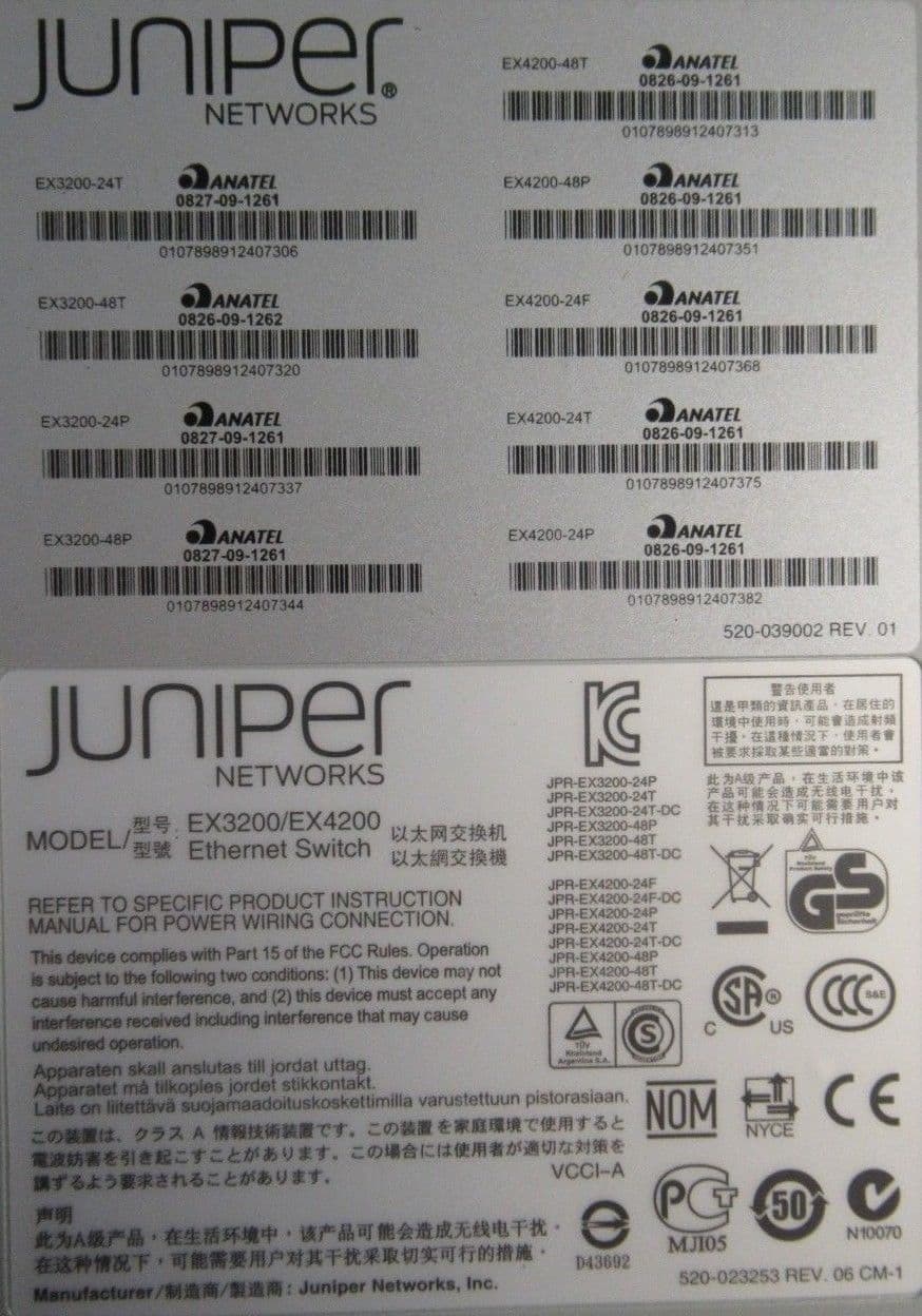 Juniper Networks EX3200-24T 24x 1000Base-T Ports 8x PoE