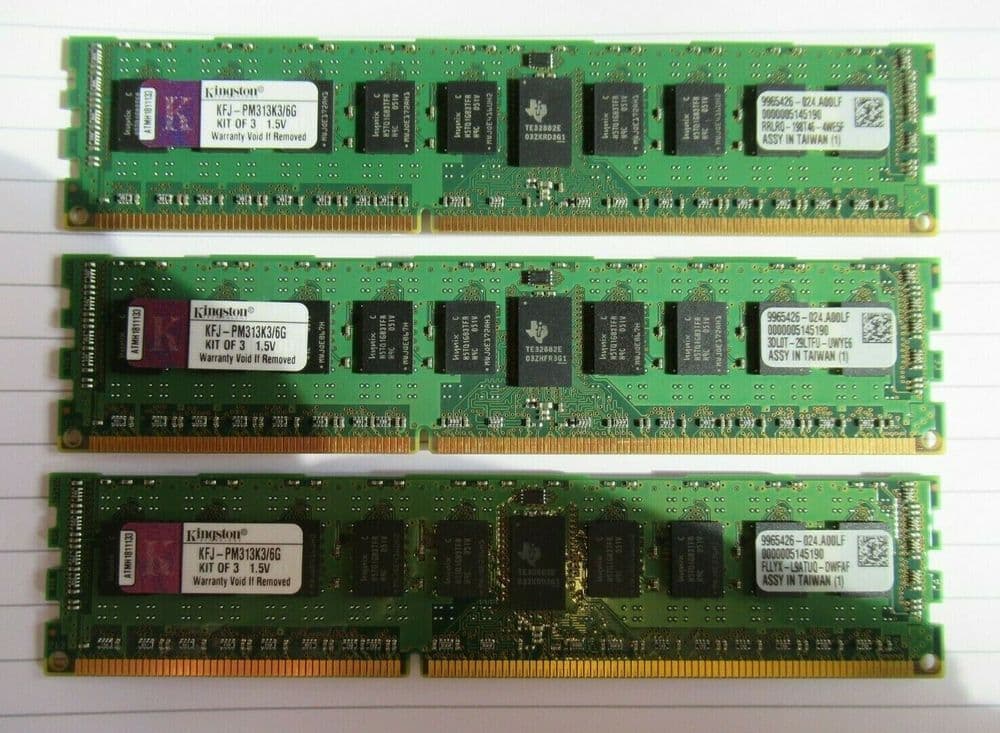 Barrette Mémoire Kingston 16GB DDR3-1600MHz PC3-12800R ECC RDIMM - Modèle KFJ-PM316/16G, Occasion