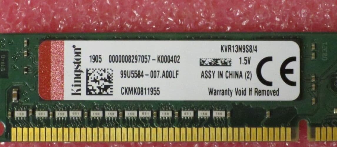 Kingston KVR13N9S8/4 4GB PC3-10600 DDR3 667MHZ DIMM 240-Pin Low